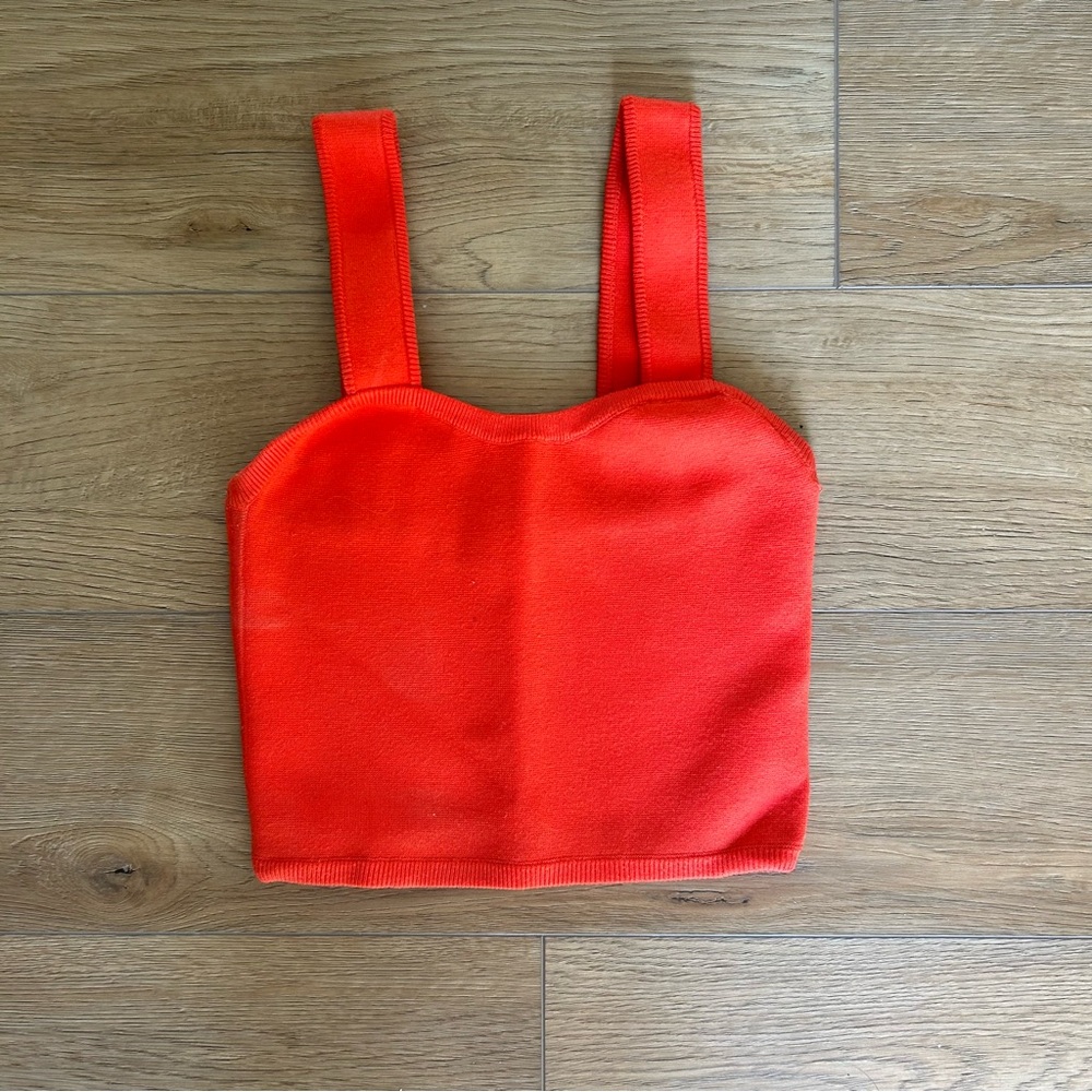 Aritzia Red Cropped Tank Top